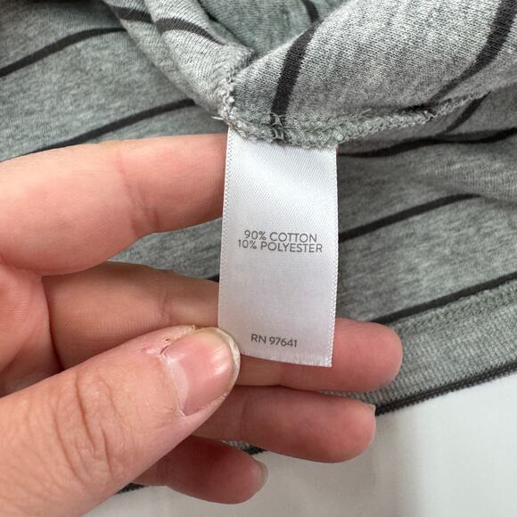 J.Jill Top Womens Small Grey Striped Textured Patch Pocket Knit Tunic Cotton - Picture 8 of 11